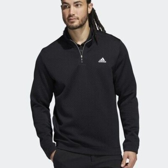 Adidas Primegreen 1/4 Zip Golf Pullover Jacket - Black - Men's Size S - MSRP $70 - Picture 3 of 8